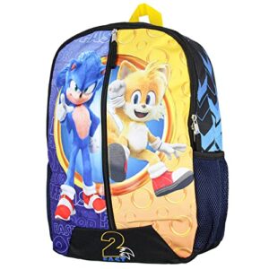 sonic the hedgehog backpack sonic and tails 2 fast molded 16″ backpack tote bag