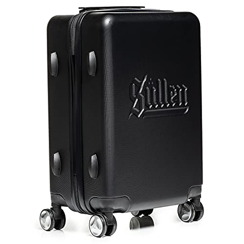 Sullen Blaq Paq Rhino Tattoo Lifestyle Art Travel Hard Shell Roller Luggage Bag - Black