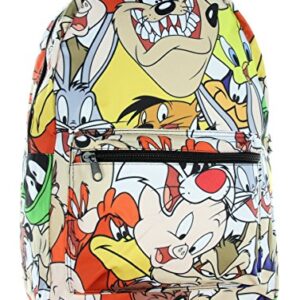 Looney Tunes Cartoon Character Faces Allover Print Travel Laptop Backpack