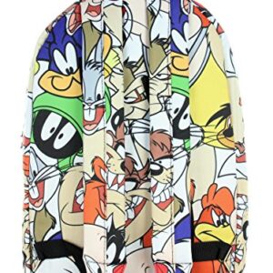 Looney Tunes Cartoon Character Faces Allover Print Travel Laptop Backpack