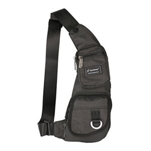 sling bag, vanlison small sling backpack, small chest bag – small crossbody bag for men women, lightweight shoulder bag black