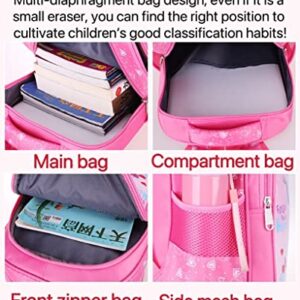 Schoolbags, primary school students, girls, kindergarten girls, kids backpacks (Pink)