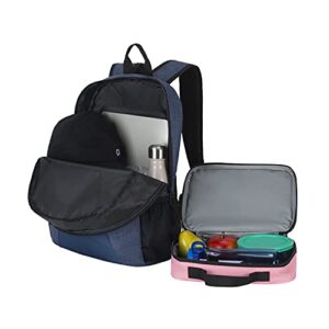 PUMA unisex child Evercat & Lunch Kit Combo Backpacks, Navy/Pink, Youth Size US