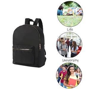 wonshia Preppy school backpack Lightweight Water Resistant Casual nylon College Backpack for teenage girls Casual travel Daypack outdoor（Preppy-black）