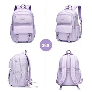 Reqinqin Kids Backpack Boys And Girls Backpack Purple Waterproof School Backpack Suitable for Age for Over 6 Years old Lightweight Purple Travel Toddler Backpack（Purple ）