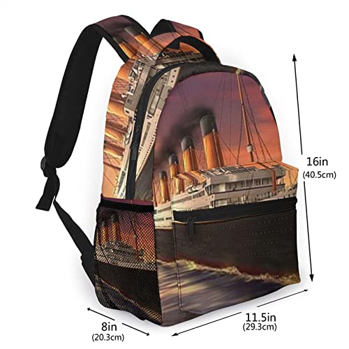 Multi leisure backpack,Titanic Sunset,Travel Sports School Bag for Adult Youth College Students