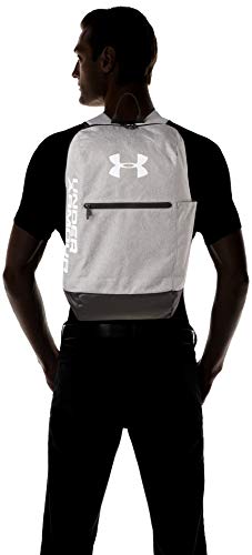 Under Armour Unisex's Patterson Sports Backpack Water Repellent Gym Rucksack with Adjustable Straps, Bag with Storage Slot for Laptops and Tablets, Steel Medium Heather/Black/White (035), One Size