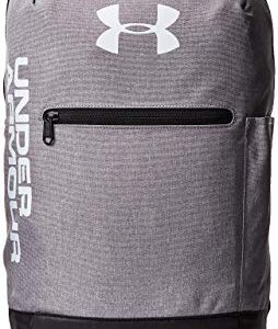 Under Armour Unisex's Patterson Sports Backpack Water Repellent Gym Rucksack with Adjustable Straps, Bag with Storage Slot for Laptops and Tablets, Steel Medium Heather/Black/White (035), One Size