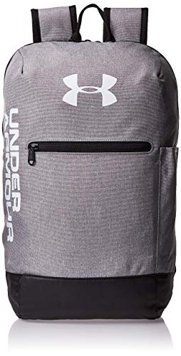 Under Armour Unisex's Patterson Sports Backpack Water Repellent Gym Rucksack with Adjustable Straps, Bag with Storage Slot for Laptops and Tablets, Steel Medium Heather/Black/White (035), One Size