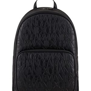 A|X ARMANI EXCHANGE Men's Allover Logo Backpack, Black, OS