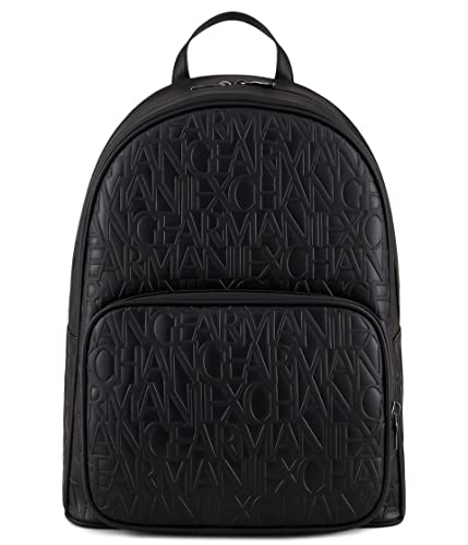 A|X ARMANI EXCHANGE Men's Allover Logo Backpack, Black, OS