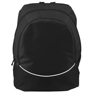 augusta sportswear large tri-color backpack, one size, black/black/white