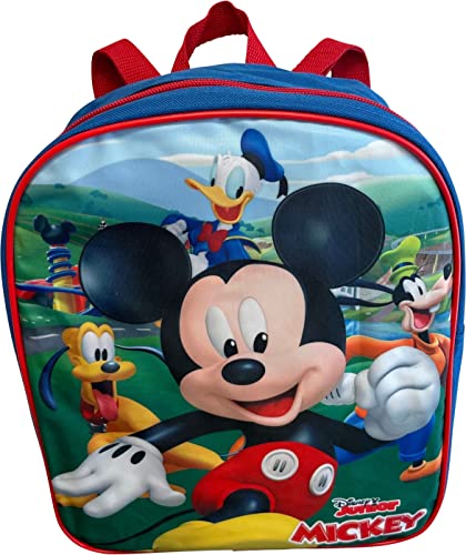 Ruz Mickey Mouse Toddle Boy 12 Inch Mini Backpack (Blue-Red)