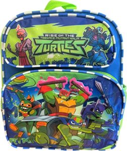 kbnl ninja turtles 12” toddler size backpack a19568, blue and red