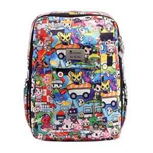 jujube | minibe lightweight school backpack, travel-friendly, organization pockets | kids or adults | tokidoki | sushi cars