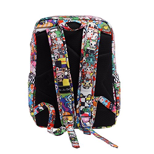 JuJuBe | MiniBe Lightweight School Backpack, Travel-Friendly, Organization Pockets | Kids or Adults | Tokidoki | Sushi Cars