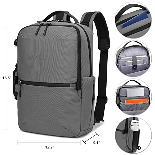 Laripwit Laptop Backpack 15.6 Inch, Business Slim Durable Laptop Backpack Bag for Men Women Small College Computer Backpack Fits Laptop and Notebook, Gray