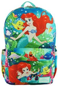 wondapop disney princess 17″ backpack with laptop compartment (ariel)
