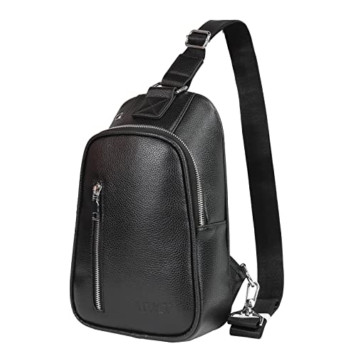 TITILT Leather Sling Bag for Men Chest Bag Waterproof and Multifunctional Comfortable Casual Daypack