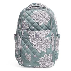 vera bradley performance twill backpack travel bag, tiger lily blue oar