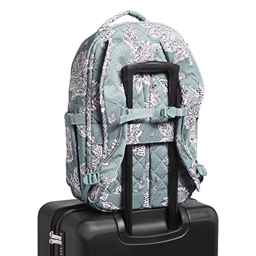 Vera Bradley Performance Twill Backpack Travel Bag, Tiger Lily Blue Oar