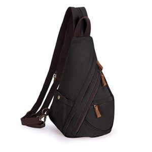 phenas 2 in 1 vintage chest shoulder bag canvas sling bag casual backpack for men women daily outdoor sport cycling hiking