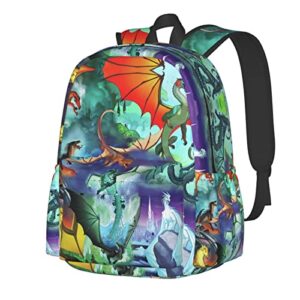 ennankob dragons fire backpack 3d casual light weight bookbags for girls boys teens