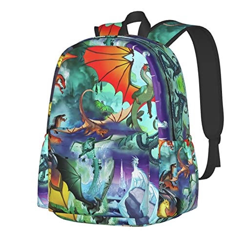 Ennankob dragons fire Backpack 3d Casual Light Weight Bookbags for girls boys Teens