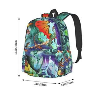 Ennankob dragons fire Backpack 3d Casual Light Weight Bookbags for girls boys Teens