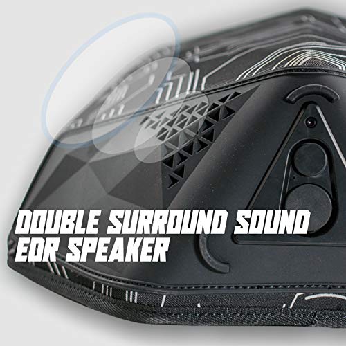 Clearon Electric Bluetooth Backpack Speaker | Portable Charger, EDR Speaker, Nylon EVA Hard-Shell Waterproof Material & Modern Swag Design (Circuit)