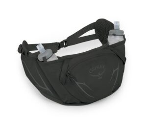 osprey duro/dyna hydration belt with hydraulics soft flasks, dark charcoal grey