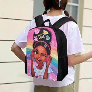 EZYES African American Women School Backpack Black Girl Magic Bookbag For Girls Lightweight Durable