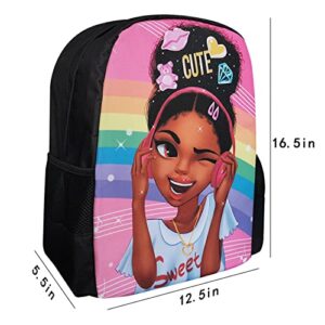 EZYES African American Women School Backpack Black Girl Magic Bookbag For Girls Lightweight Durable