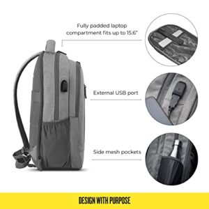 Solo Re:Define Laptop Backpack, Gray, 15.6"