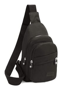 yazekous small sling bag sling backpack for women, crossbody sling backpack daypack shoulder bag for travel running hiking daypack black