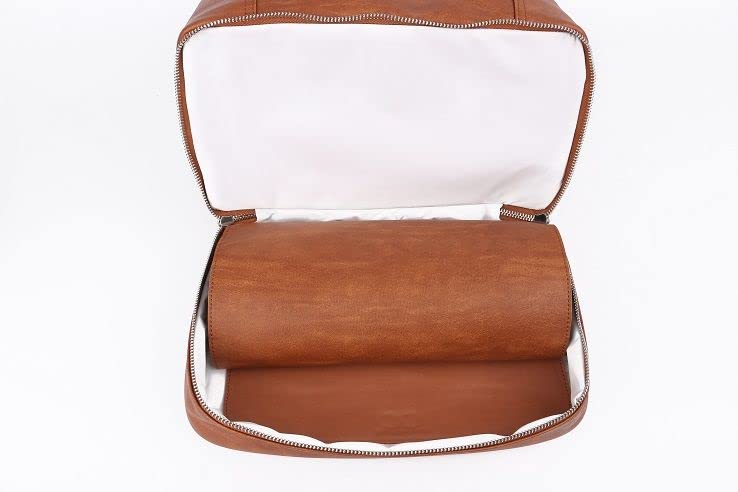 Citi Collective Journey Diaper Bag - Vintage Tan - Convertible Backpack to Shoulder or Crossbody - Waterproof Vegan Leather