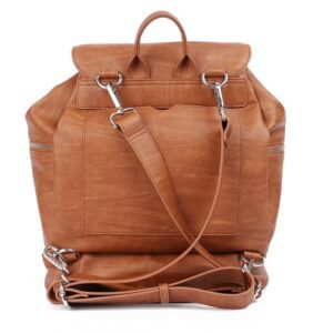 Citi Collective Journey Diaper Bag - Vintage Tan - Convertible Backpack to Shoulder or Crossbody - Waterproof Vegan Leather