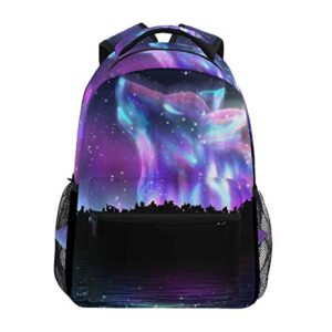 zzkko forest wolf boys girls school computer backpacks book bag travel hiking camping daypack