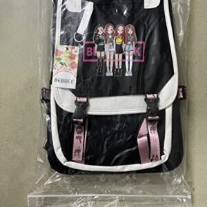 BEBBEE Unisex Bangtan boys Lisa Rose JISOO Jennie Kawaii Laptop Backpack Middle School Students Bookbag Outdoor Daypack for Girls Boys School (A)