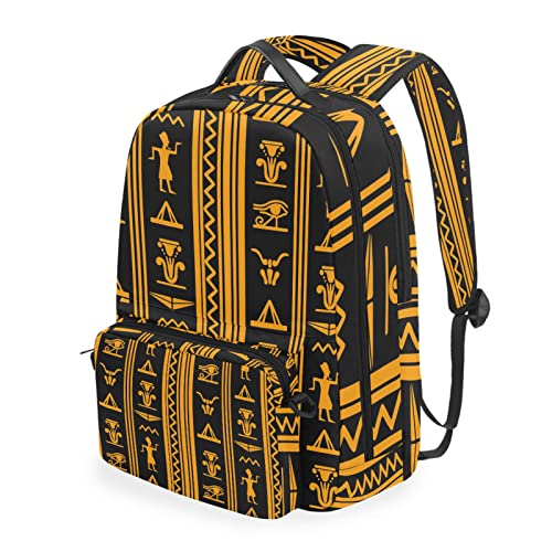 Gold Egyptian Eye of Horus Pyramid Wings Detachable Backpack Crossbody Bag Laptop Schoolbag Daypacks Purse Casual Shoulders Bag Knapsack College Students Bookbag