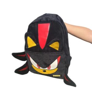 ZBOYZ Sonic Plush Backpack ,17Inch Shadow The Hedgehog Cartoon Toy Travel Student Schoolbag Gifts,for Gifts for Boys Girls