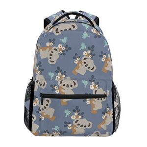 Koala Floral School Backpack for Boys Girls Bookbag Travel Bag