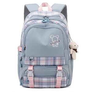 taimowei kawaii middle school cute back to school large capacity college aesthetic backpack for teen girls (blue-d)