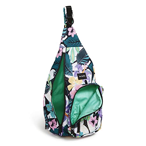 Vera Bradley Women's Recycled Lighten Up Reactive Sling Backpack Bookbag, Island Floral, One Size