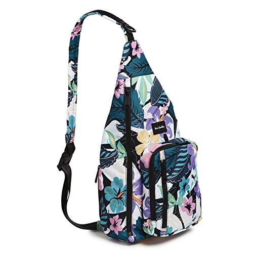 Vera Bradley Women's Recycled Lighten Up Reactive Sling Backpack Bookbag, Island Floral, One Size