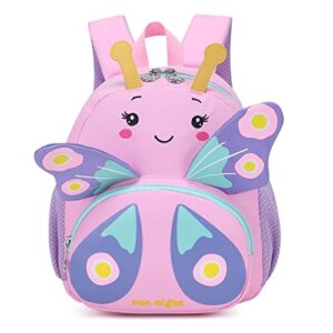 mini toddler backpack for girls kids backpack for perschool with chest strap 3d cartoon butterfly kindergarten schoolbag for little girl boy ages(2-5)…