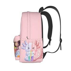 Qunan Axolotl Backpack Bookbag bag 3d Casual Light Weight Backpack For Girls Boys Teens, Black