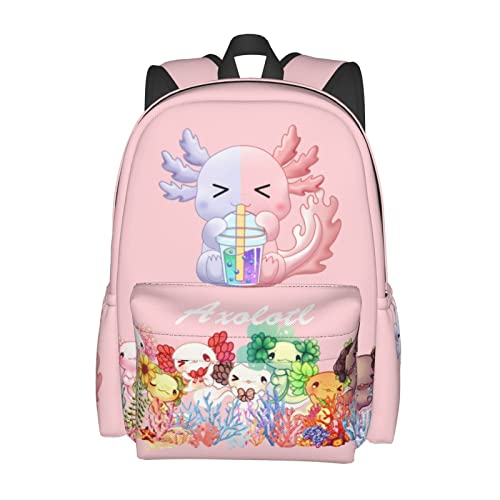 Qunan Axolotl Backpack Bookbag bag 3d Casual Light Weight Backpack For Girls Boys Teens, Black