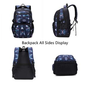 EKUIZAI 3PCS Starry Sky Kids Backpack Kits Primary School Bookbag Elementary Bag Set Students Daypack Knapsack for Teens