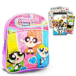 powerpuff girls mini backpack 3 pc bundle with 11 school bag for girls, toddlers, kids with super hero girls stickers and more (powerpuff girls school supplies), girls school supplies kids preschool